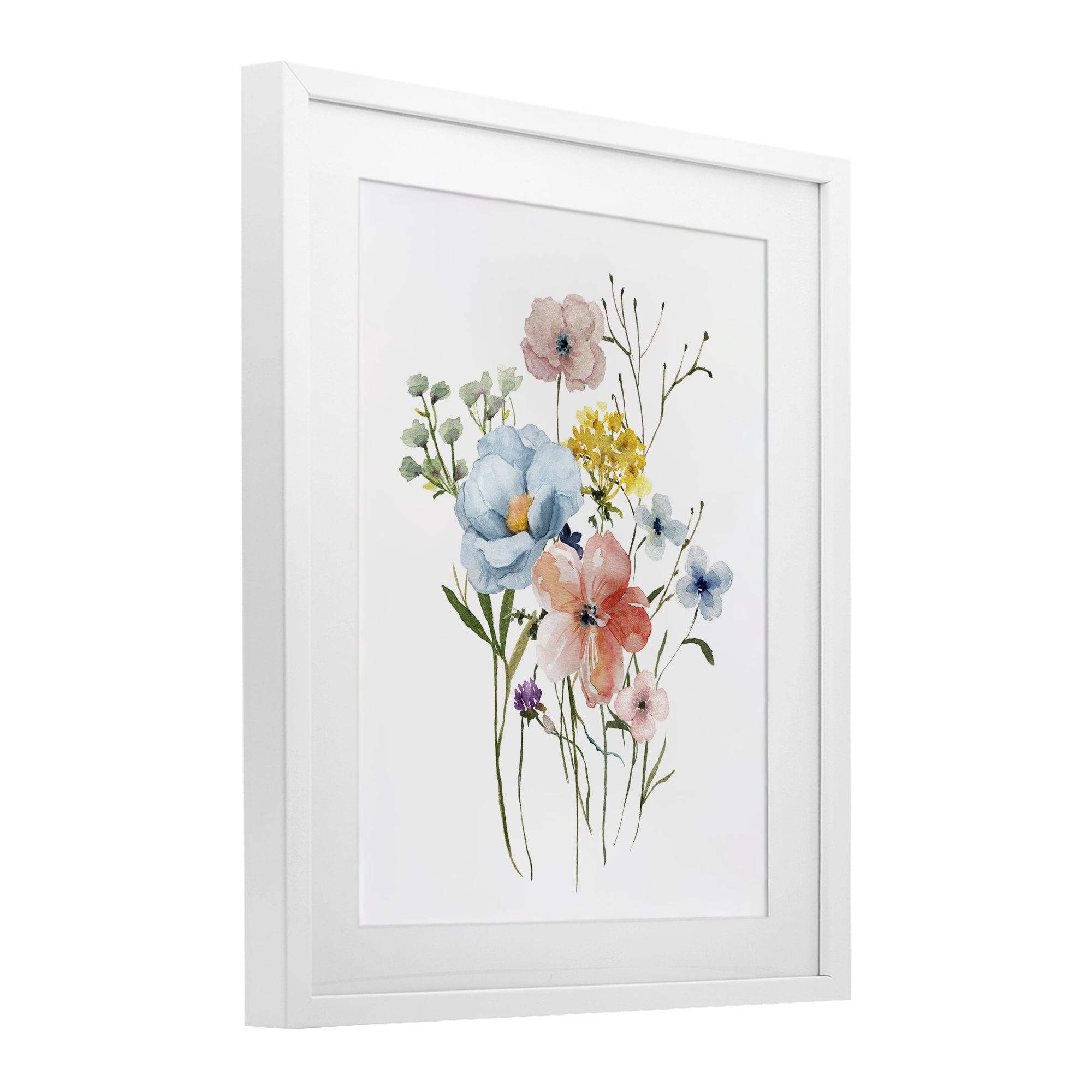 Stupell Industries Spring Meadow Wild Flowers White Framed Print Under Glass, design by Livi Finn