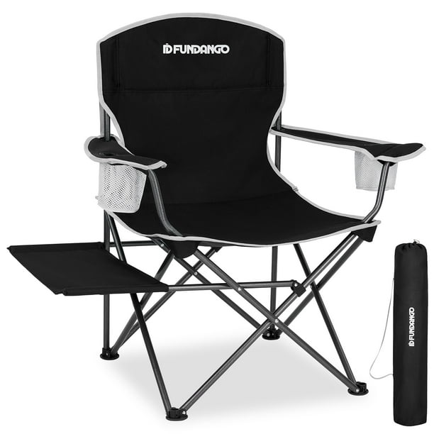 FUNDANGO Camping Chairs with Side Table Outdoor Padded Camping Chair