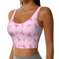 thumbnail image 2 of Daiia Breast Cancer Awareness 1 Printed Women's Sports Bra, Breathable Activewear Bra with U-Back Design and Removable Pads, Comfortable and Supportive for Yoga, Workout-Small, 2 of 8