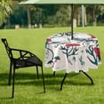 thumbnail image 7 of Coolnut 60" Poppy Flower Round Tablecloth, Waterproof Spillproof Polyester Fabric Table Cover with Zipper Umbrella Hole for Outdoor Patio Garden Dining Party, 7 of 7