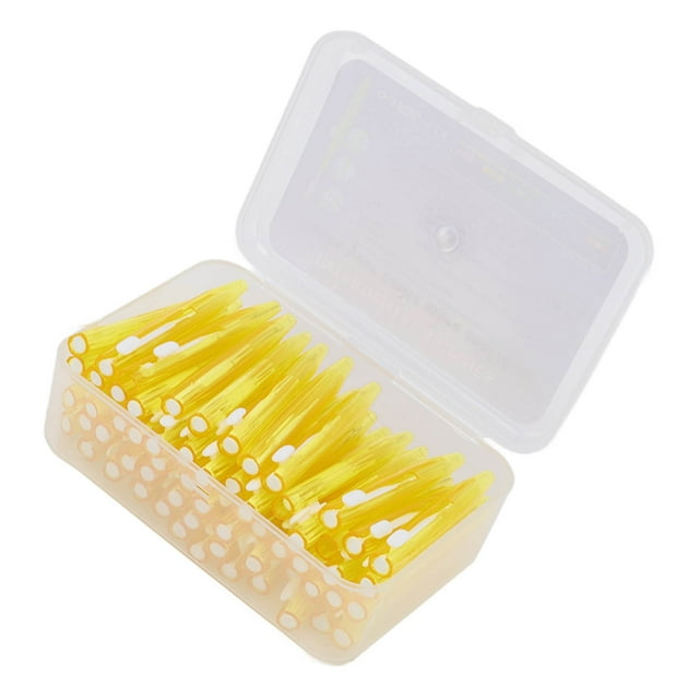 Braces Brush, 60Pcs Convenient Multifunction Flexible Interdental Cleaners Practical Grade Nylon Wire Slim With PP Handle For Orthodontic Care Yellow