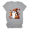 thumbnail image 5 of Leey-World Women Halloween Shirt Shirt for Women Happy Halloween T-Shirt Fall Funny Graphic Tees Tops Gift, 5 of 7