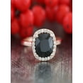thumbnail image 2 of Limited Time Sale 1.25 carat Black Diamond Halo Engagement Ring Wedding Ring in 10k Rose Gold for Women on Affordable price, 2 of 2