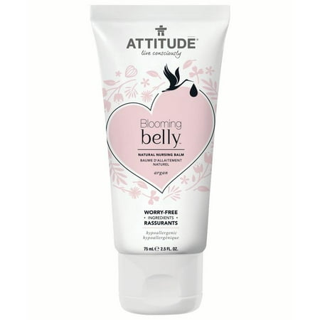 Nursing Comfort Balm - ATTITUDE Blooming Belly Natural Nursing Balm, Argan, 2.6 Oz