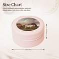 thumbnail image 2 of Fuzoiu Three Horses Oil Painting Print Portable Jewelry Box,Round Mini Leather Travel Jewelry Case,Small Travel Jewelry Organizer,Jewelry Holder for Ring Necklace Earring for Women Girls-Pink, 2 of 7