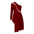 thumbnail image 3 of Alvivi Womens Sheer Lyrical Dance Flowy Dress Dancewear Costume Modern Contemporary Leotard Burgundy S, 3 of 7