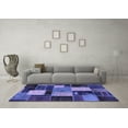 thumbnail image 3 of Ahgly Company Machine Washable Indoor Square Patchwork Blue Transitional Area Rugs, 6' Square, 3 of 4