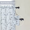 thumbnail image 2 of HOMERRY Cafe Curtains 26" W x 36" L Sheer Floral Leaf Embroidered Kitchen Curtains Voile Linen Texture for Bedroom Bathroom, Gray, Set of 2, 2 of 8