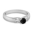 thumbnail image 2 of Tri Round Stone 0.10 Ctw Black Spinel 925 Sterling Silver Mystery Women Valentines Day Gifts Ring, 2 of 3