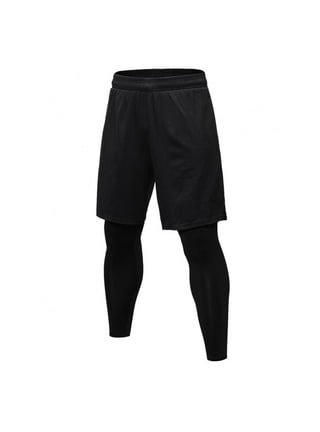 GYRATEDREAM Boys Compression Pants 2 in 1 Athletic Workout Legging Quick  Dry Basketball Tights Shorts and Leggings with Pocket 