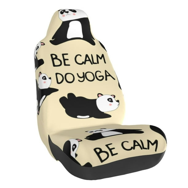 Balery Panda Doing Yoga Funda de Asiento para Auto con Diseño - Cubierta Frontal Suave y Transpirable con Protector Antideslizante- 1 Unidad