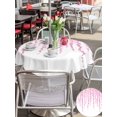 thumbnail image 5 of Outdoor Tablecloths with Umbrella Hole & Zipper, Pink Polka Dots Round Tablecloth 54 Inch, Vintage Abstract Art Watercolor Waterproof Table Cloth, Patio/Pool/Picnic Table Covers, 5 of 8
