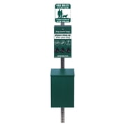 Standard Dog Waste Station / Roll Bag System_Square Can (Matte Green)