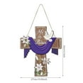 thumbnail image 3 of Easter Lily Crucifix Wooden Hanging Ornament - Decorative Wall Art for Front Door, Porch & Living Room - Festive Easter Decor for Holiday Blessings & Home Ambiance, C, 1pc, 3 of 6