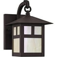 thumbnail image 3 of 5.5 inch 1 Light Bronze Outdoor Wall Lantern Pendant Lighting Fixture with Iridescent Tiffany Glass Shade backed with Hand Crafted Solid Brass material for patio, front porch, entryway and more, 3 of 6