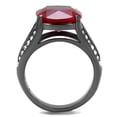 thumbnail image 2 of Womens Light Black Ring Anillo Para Mujer Stainless Steel Ring with Synthetic Corundum in Ruby Soraya, 2 of 4