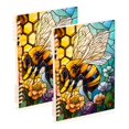 thumbnail image 2 of Haosy Bees Collecting Nectar Notebooks 1-subject Journal 60 Sheets A5 College Ruled Paper Detachable Ring 8.3"x5.7", 2 of 7