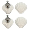 thumbnail image 4 of 6pcs Cartoon Ceramic Cabinet Knobs Shell Shape Dresser Handles Drawer Pulls, 4 of 7
