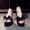 Black, variant on VerPetridure White Sandals Women Women Ladies Girls Pearl Bowknot Wedges Flip Flops Sandals Slippers Beach Shoes