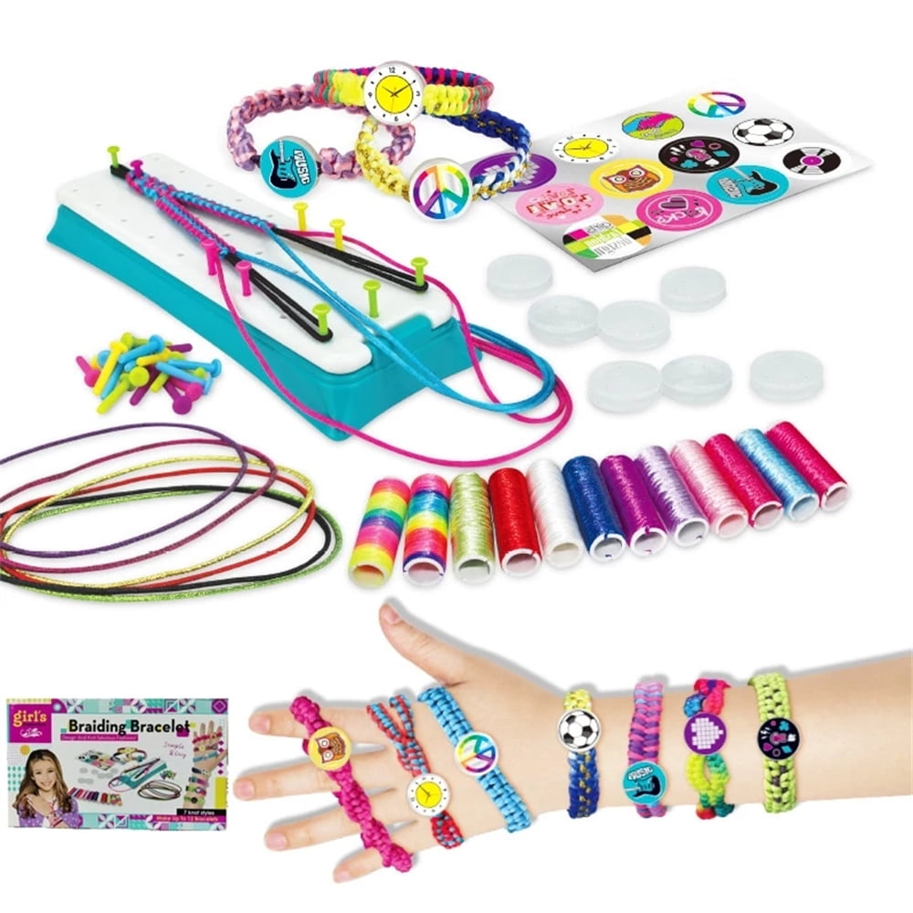 Nktier Color Rope Bead Kit Girl Friendship Bracelet Making Kit Color Bead Tool Kit Girl Handicrafts Color String Friendship Bracelet, Girl's, Size