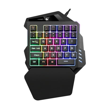 Single Gang Backlit Keypad - K13 Wired 35 Keys LED Backlit Usb Ergonomic Single Hand Keypad Gaming Keyboard