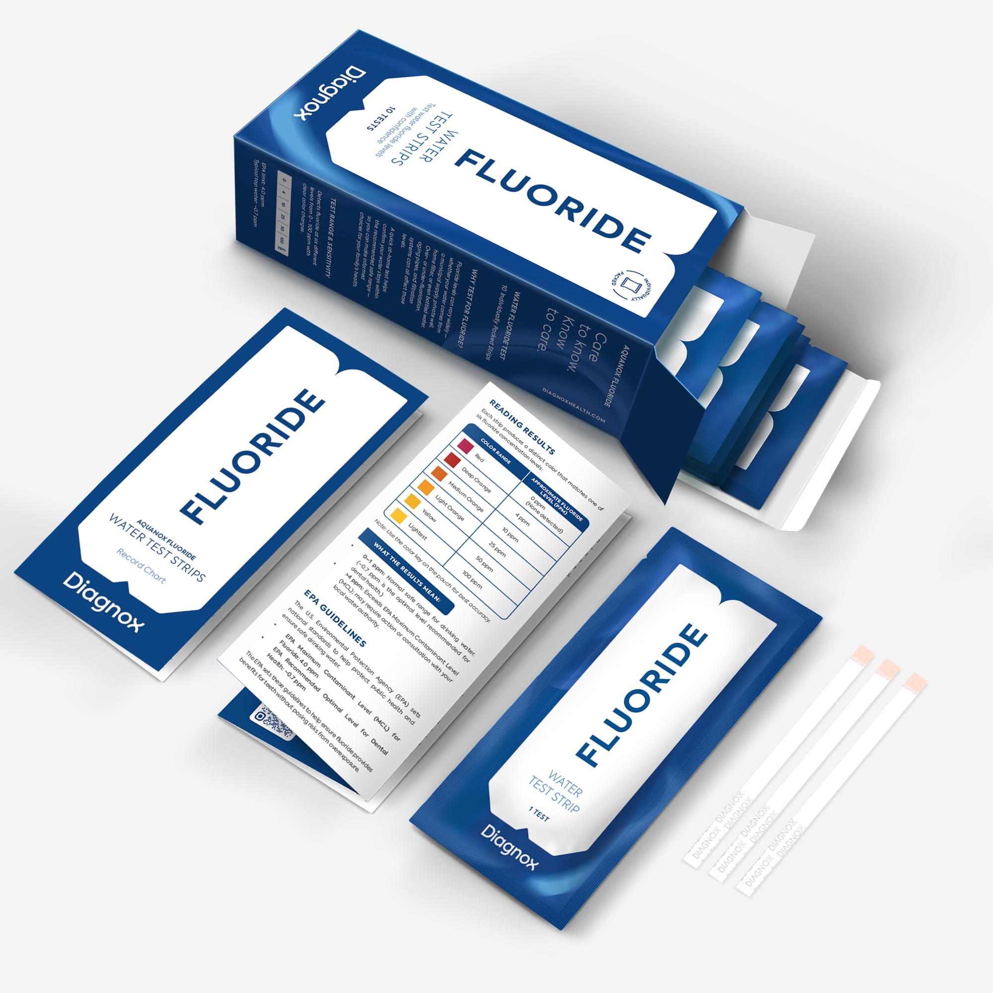 Diagnox Aquanox Fluoride Drinking Water Test, Individually Packaged and Clinical Grade, 10 Count