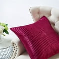 thumbnail image 2 of Home Soft Things Satin Quilted Paisley Stripe Throw Pillow Cover 2 piece Set - Burgundy - 26" x 26", 2 of 4