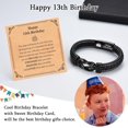 thumbnail image 4 of 13th 16th 17th 18th 21st Birthday Gifts for Boys Him Male, Happy Birthday Leather Bracelet Gifts for 13 16 18 21 Year Old Boy Male Man Son Grandson Nephew Brother Friend with Sweet Birthday Card, 4 of 5