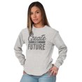 thumbnail image 3 of Inspirational Create The Future Quote Women Plus Size Long Sleeve Graphic Tee Brisco Brands 3X, 3 of 5