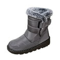 thumbnail image 6 of HEWUQI Womens Snow Boots Fuzzy Cuff Adjustable Strap Winter Shoes Warm Cold Weather Commute Snowy Daily Booties Gray Size 10, 6 of 6