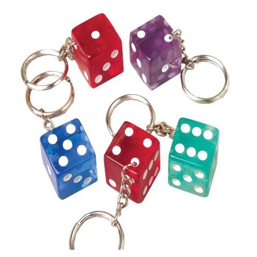 Bunco 1dozen Dice Keychains