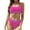 Rose red, variant on Women's High Waisted Bikini Sets Sporty 2 Piece Swimsuit High Cut Ribbed Bathing Suit