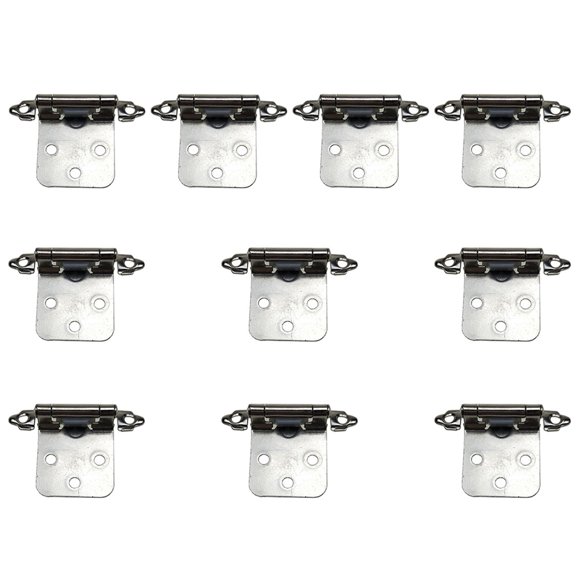 OULII 10Pcs Replacement Cabinet Hinges Self Closing for Door Cupboard Kitchen Use Iron White Nickel