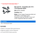 thumbnail image 2 of Ball Joint Kit - Compatible with 1973 - 1976 Plymouth Valiant 1974 1975, 2 of 2
