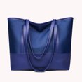 thumbnail image 4 of Sywqhk Bolso De Hombro Oxford Para Mujer, Bolso De Mano De Empalme De Pu Para Mujer A La Moda (Azul) Sywqhk Para estrenar, 4 of 4