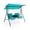 Turquoise, variant on ANGELES HOME 2-Seat Outdoor Patio Swing Chair, Canopy Porch Swing with Cooler Bag Rotatable Tray,Black