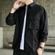 thumbnail image 4 of Camisas Oversize Hombre Abrigo de camisa de manga larga de rayas sólidas informales de para hombre (Black, M), 4 of 5