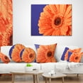 thumbnail image 3 of Designart Orange Daisy On Purple Background - Floral Throw Pillow - 18x18, 3 of 4