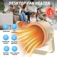thumbnail image 4 of Small Portable Heater For Indoor Use Two Speed Adjustable Quiet Desk Heater Personal Heater For Bedroom & Bathroom, 4 of 8