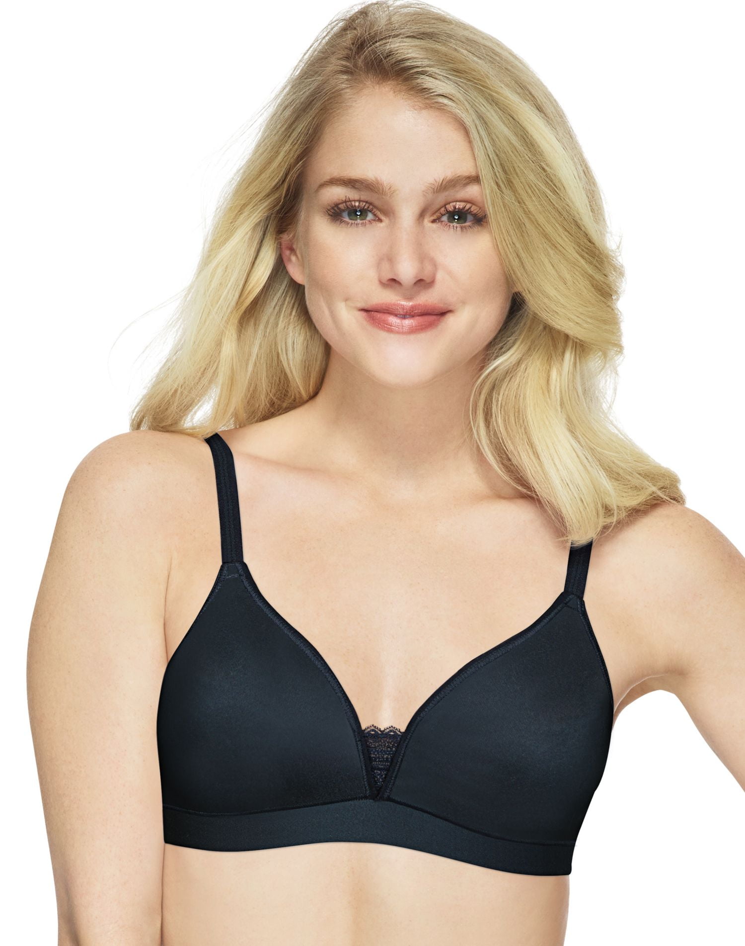 Hanes - Hanes Womens Ultimate ComfortBlend T-Shirt Unlined Wirefree Bra, 2XL, Black - Walmart 