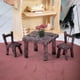thumbnail image 5 of Juego de mesa y sillas de resina para manualidades, colección de estatuas para micropaisaje, mesa de arena Marrón, 5 of 9