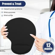 TSV Ergonomic Mouse Pad, Gel Mouse Pad with Wrist Rest, Comfortable Computer Mouse Pad Mat with Non-slip PU Base for Laptop, Office & Home, Black
