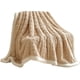 thumbnail image 2 of Manta de poliéster, manta de franela polar, cálida y suave, a rayas, para sofá y cama, acogedora manta de microfibra acanalada, decoración para sofá para todas las estaciones, regalos de cumpleaños pa, 2 of 6