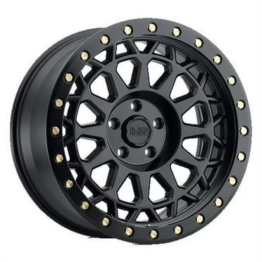 Black Rhino Aluminum Rim PRIMM 18X9.5in Matte Black with Brass Bolts Finish, 1895PRM008170M25
