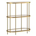 thumbnail image 1 of HomeRoots 527581 36 in. Gold Metal & Glass Three Tier Etagere Bookcase, 1 of 1