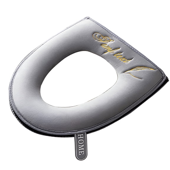 AUQ 2026 New Toilet Seat Cover with Zipper,Washable Standard Toilet Lid Cover with Handle,Soft Thicken Warm Cover Pad Cushion for Bathroom,Fits All Elongated Toilet Seats