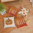 thumbnail image 3 of Set of 4 Fall Pillow Covers 12x12 Inch Hello Fall Thanksgiving Decor Throw Pillows Covers Pumpkins Autumn Leaves Decorative Home Outdoor Sofa Couch Pillow Cases for Fall Theme Decorations (12 by 12), 3 of 5