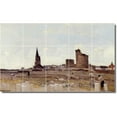 thumbnail image 1 of Ceramic Tile Mural-Jean Corot Village Painting 78. 30" w x 18" h using (15) 6 x 6 ceramic tiles, 1 of 3