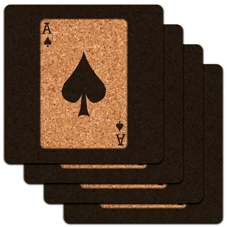 

Playing Cards Ace of Spades Low Profile Cork Coaster Set