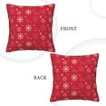 thumbnail image 3 of Square Throw Pillow Covers with Core, Red Christmas Snowflakes Pillows for Sofa Beds, 18"x18", 3 of 9